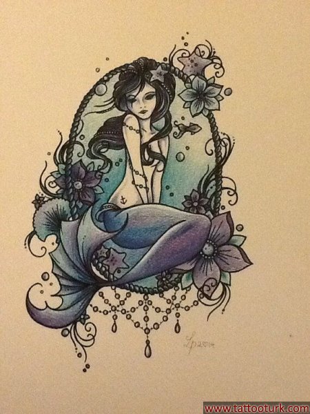 deniz kızı dövme modelleri dövme desenleri tattoo desing mermaid