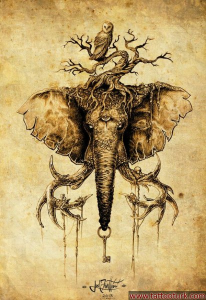 fil ağaç elephant tree dövme modelleri dövme desenleri tattoo desing