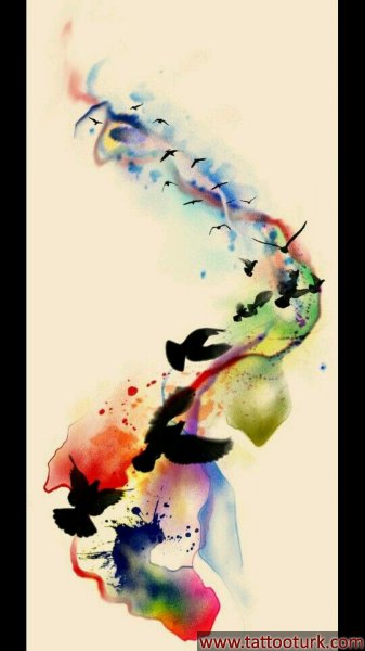 sulu boya water colour dövme modelleri dövme desenleri tattoo desing