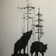 kurt ağaç wolf  dövme modelleri dövme desenleri tattoo desing