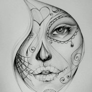 day of the dead dead girl dövme modelleri dövme desenleri tattoo desing