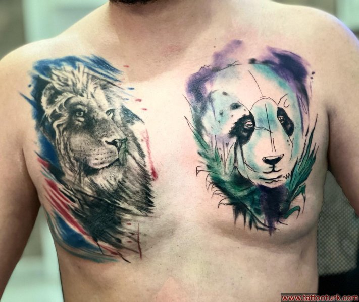 yara kapatma panda aslan dövmesi 